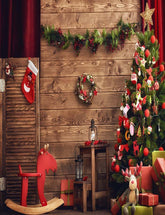 Christmas Tree With Decorated Room Photography Backdrop N-0014 Shopbackdrop